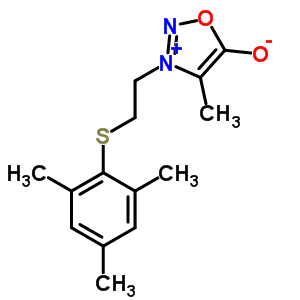 3-(2-(2,4,6-Trimethylphenyl)thioethyl)-4-methylsydnone Structure,53492-67-4Structure