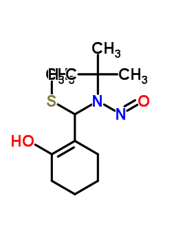 2-(((1,1-Dimethylethyl)nitrosoamino)(methylthio)methyl)-1-cyclohexen-1-ol Structure,53527-68-7Structure