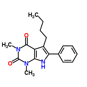 5-丁基-1,3-二甲基-6-苯基-1H-吡咯并[2,3-d]嘧啶-2,4(3h,7h)-二酮结构式_53681-32-6结构式
