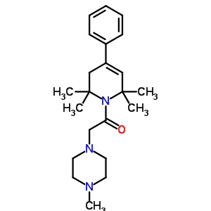 1,2,3,6-四氢-1-[(4-甲基-1-哌嗪)乙酰基]-4-苯基-2,2,6,6-四甲基吡啶结构式_53725-55-6结构式