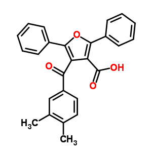 4-(3,4-二甲基苯甲酰基)-2,5-二苯基-呋喃-3-羧酸结构式_5394-51-4结构式