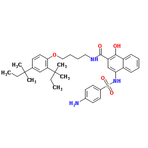 4-[[(4-氨基苯基)磺酰基]氨基]-n-[4-[2,4-双(1,1-二甲基丙基)苯氧基]丁基]-1-羟基-2-萘羧酰胺结构式_54179-19-0结构式