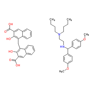 N-[双(4-甲氧基苯基)甲基]-N,N-二丁基-乙烷-1,2-二胺结构式_5429-87-8结构式