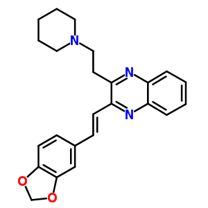 3-[(E)-2-苯并[1,3]二氧代l-5-基乙烯]-2-[2-(1-哌啶)乙基]喹噁啉结构式_5431-72-1结构式