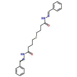 N-(亚苄基氨基)-4-[3-[(亚苄基氨基)氨基甲酰]丙基磺酰基]丁酰胺结构式_5432-20-2结构式