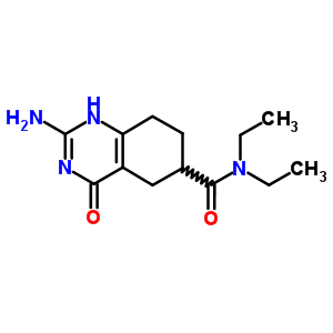 2-氨基-N,N-二乙基-3,4,5,6,7,8-六氢-4-氧代-6-喹唑啉羧酰胺结构式_5437-51-4结构式