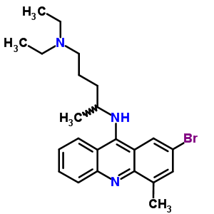 2-溴-9-[(4-二乙基氨基-1-甲基丁基)氨基]-4-甲基吖啶盐酸盐结构式_5438-93-7结构式