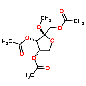 [(3S,4S,5S)-4-乙酰氧基-5-(乙酰氧基甲基)-5-甲氧基-四氢呋喃-3-基]乙酸酯结构式_54420-08-5结构式
