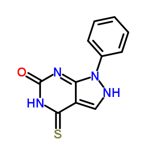 1,4,5,7-四氢-1-苯基-4-硫氧代-6H-吡唑并[3,4-d]嘧啶-6-酮结构式_5444-45-1结构式