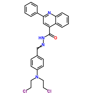 N-[[4-[双(2-氯乙基)氨基]苯基]亚甲基氨基]-2-苯基-喹啉-4-羧酰胺结构式_5445-69-2结构式