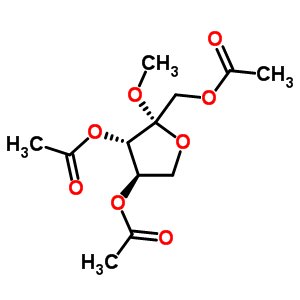 [(3R,4S,5R)-4-乙酰氧基-5-(乙酰氧基甲基)-5-甲氧基-四氢呋喃-3-基]乙酸酯结构式_54451-98-8结构式