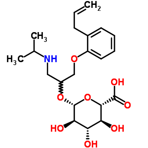 (2S,3S,4S,5R,6R)-3,4,5-三羟基-6-[1-(丙-2-基氨基)-3-(2-丙-2-烯基苯氧基)丙-2-基]氧基四氢吡喃-2-羧酸结构式_54587-50-7结构式