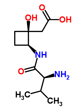 (1S,2r)-2-[[(s)-2-氨基-3-甲基-1-氧代丁基]氨基]-1-羟基环丁烷乙酸结构式_55051-90-6结构式