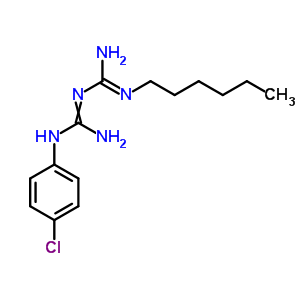 1-(4-氯苯基)-2-(n-己基甲脒基)胍结构式_55349-77-4结构式