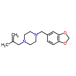 1-(2-甲基烯丙基)-4-(3,4-亚甲基二氧基苄基)哌嗪结构式_55436-36-7结构式