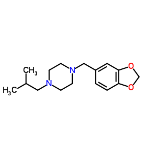 4-[(1,3-苯并二氧杂环戊烯l-5-基)甲基]-1-异丁基哌嗪结构式_55436-38-9结构式