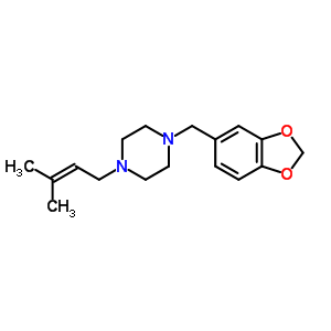 1-(3-甲基-2-丁烯)-4-(3,4-亚甲基二氧基苄基)哌嗪结构式_55436-39-0结构式