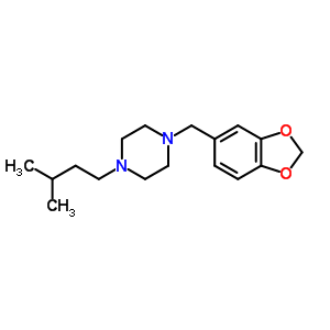 4-[(1,3-苯并二氧杂环戊烯l-5-基)甲基]-1-异戊基哌嗪结构式_55436-40-3结构式
