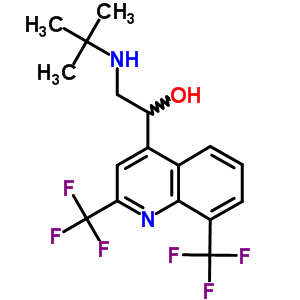 4-Quinolinemethanol, a-[[(1,1-dimethylethyl)amino]methyl]-2,8-bis(trifluoromethyl)-,hydrochloride (1:1) Structure,57120-41-9Structure