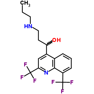 4-喹啉甲醇, a-[2-(丙基氨基)乙基]-2,8-双(三氟甲基)盐酸盐 (1:1)结构式_57120-44-2结构式