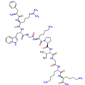 L-phenylalanyl-l-arginyl-l-tryptophylglycyl-l-lysyl-l-prolyl-l-valylglycyl-l-lysyl-l-lysinamide Structure,57241-86-8Structure
