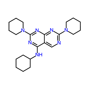 n-环己基-2,7-二-1-哌啶基-嘧啶并[4,5-d]嘧啶-4-胺结构式_5730-26-7结构式