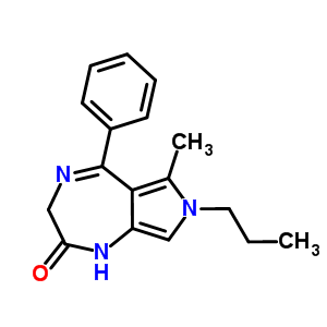 3,7-二氢-6-甲基-5-苯基-7-丙基吡咯并[3,4-e]-1,4-二氮杂革-2(1h)-酮结构式_57435-93-5结构式