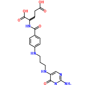 N-[4-[[3-[(2-氨基-1,6-二氢-6-氧代-5-嘧啶)氨基]丙基]氨基]苯甲酰基]-L-谷氨酸结构式_5786-81-2结构式