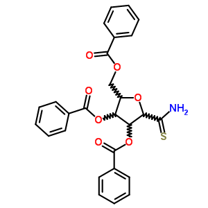 (3,4-二苯甲酰氧基-5-硫代氨基甲酰四氢呋喃-2-基)甲基苯甲酸酯结构式_57944-10-2结构式