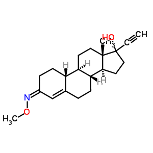 (17R)-17-羟基-19-去甲孕甾-4-烯-20-炔-3-酮 O-甲基肟结构式_58001-83-5结构式