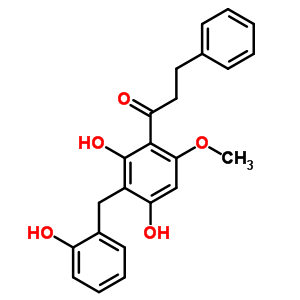 1-[2,4-二羟基-3-[(2-羟基苯基)甲基]-6-甲氧基苯基]-3-苯基-1-丙酮结构式_58449-06-2结构式