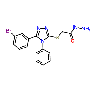 2-{[5-(3-溴苯基)-4-苯基-4H-1,2,4-噻唑-3-基]硫代}乙酰肼结构式_5853-18-9结构式