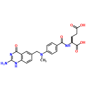 N-[4-[[(2-氨基-3,4-二氢-4-氧代-6-喹唑啉)甲基]甲基氨基]苯甲酰基]-L-谷氨酸结构式_5854-12-6结构式