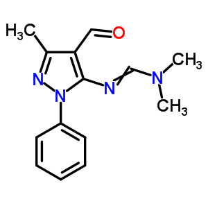 N-(4-甲酰基-3-甲基-1-苯基-1H-吡唑-5-基)-N,N-二甲基亚氨基甲酰胺结构式_58668-41-0结构式