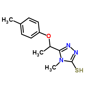 4-甲基-5-[1-(4-甲基苯氧基)乙基]-4H-1,2,4-噻唑-3-硫醇结构式_588673-44-3结构式