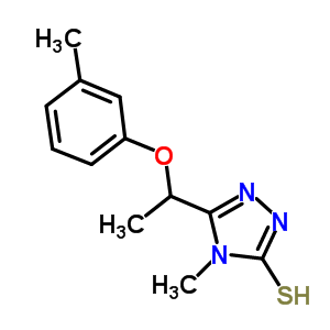 4-甲基-5-[1-(3-甲基苯氧基)乙基]-4H-1,2,4-噻唑-3-硫醇结构式_588673-54-5结构式