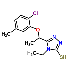 5-[1-(2-氯-5-甲基苯氧基)乙基]-4-乙基-4H-1,2,4-噻唑-3-硫醇结构式_588692-06-2结构式