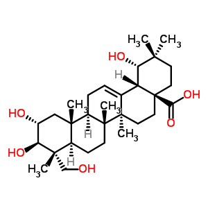 2ALPHA,19ALPHA,23-三羟基齐墩果酸结构式_58880-25-4结构式