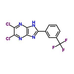 5,6-二氯-2-(3-(三氟甲基)苯基)-1H-咪唑并[4,5-b]吡嗪结构式_58885-11-3结构式