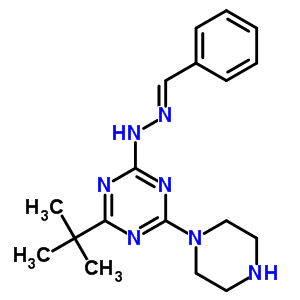 苯甲醛 [4-叔丁基-6-(哌嗪-1-基)-1,3,5-噻嗪-2-基]肼酮结构式_58892-44-7结构式