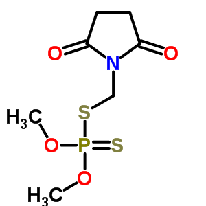 二硫代磷酸 o,o-二甲基 s-[(2,5-二氧代-1-吡咯烷)甲基]酯结构式_58995-44-1结构式
