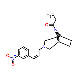 8-丙酰基-3-[3-(4-硝基苯基)-2-丙烯基]-3,8-二氮杂双环[3.2.1]辛烷结构式_59038-10-7结构式