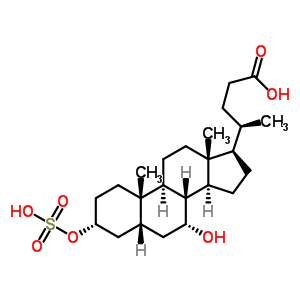 (3alpha,5beta,7alpha)-7-羟基-3-(磺基氧基)胆烷-24-酸结构式_59132-32-0结构式