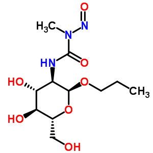 2-脱氧-2-(3-甲基-3-亚硝基脲啶)-α-D-吡喃葡萄糖苷丙酯结构式_59465-75-7结构式
