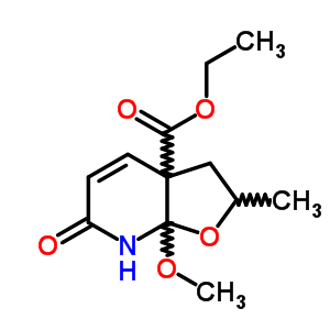 2,3,7,7a-四氢-7a-甲氧基-2-甲基-6-氧代-呋喃并[2,3-b]吡啶-3a(6h)-羧酸乙酯结构式_59909-61-4结构式