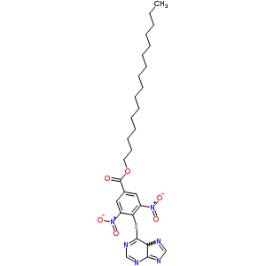 3,5-二硝基-4-(9h-嘌呤-6-基硫代)-苯甲酸十六酯结构式_59921-67-4结构式