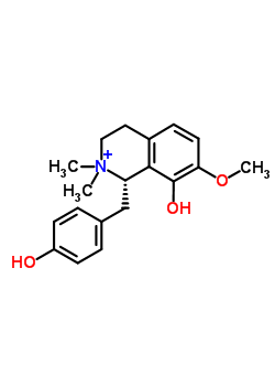 (S)-1,2,3,4-四氢-8-羟基-1-[(4-羟基苯基)甲基]-7-甲氧基-2,2-二甲基异喹啉结构式_60008-01-7结构式