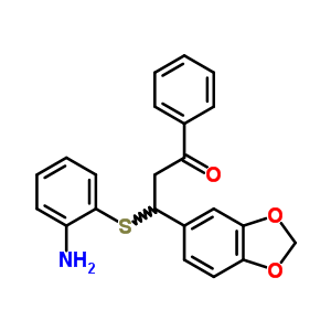 3-((2-氨基苯基)硫代)-3-(1,3-苯并二氧杂环戊烯l-5-基)-1-苯基-1-丙酮结构式_60262-56-8结构式