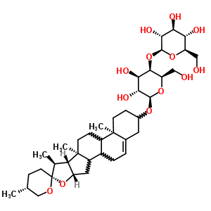 [(25R)-螺甾-5-烯-3beta-基]4-O-beta-D-吡喃葡萄糖基-beta-D-吡喃半乳糖苷结构式_60454-77-5结构式