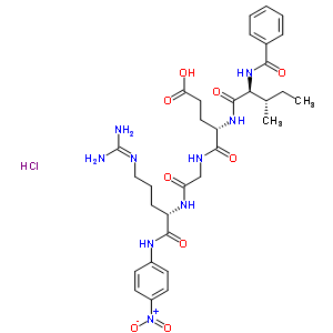 N-苯甲酰基-异亮氨酰-谷氨酰-甘氨酰-精氨酰 4-硝基苯胺盐酸盐结构式_60457-00-3结构式